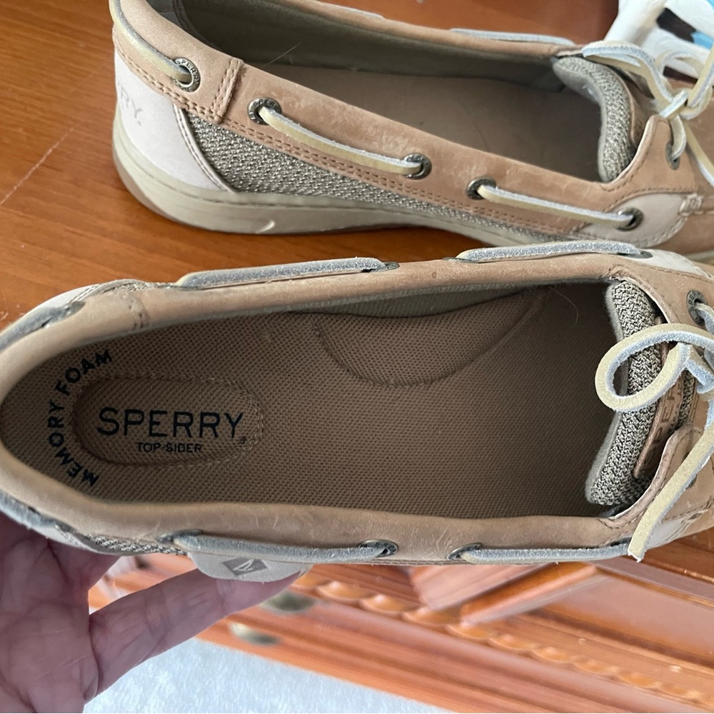 COPY - Women’s SPERRY Angelfish Tan Linen Oat sz 9.5 no box 📦 tried on fast shi… - Picture 3 of 6